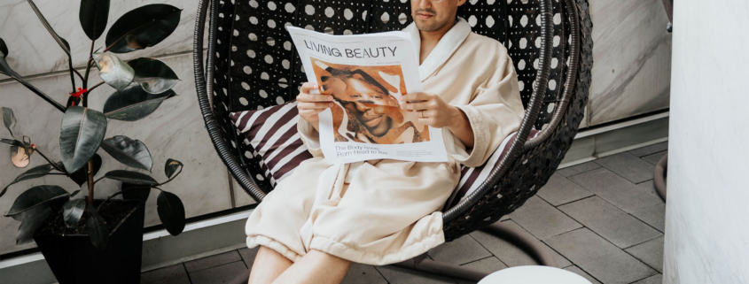 father at a spa